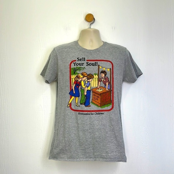 Black Matter - Sell Your Soul ! Economics For Children Graphic T Shirt Size M - Picture 1 of 9